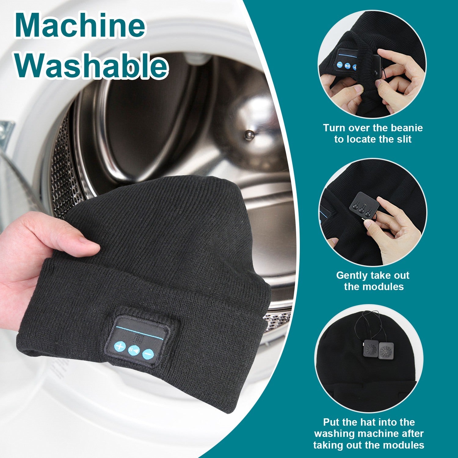 Wireless Beanie Hat with Light Winter Knitted Hat with 3 Lighting Modes Wireless 5.0 Beanie Hat for Music Lovers Men Women USB Rechargeable Machine Wa