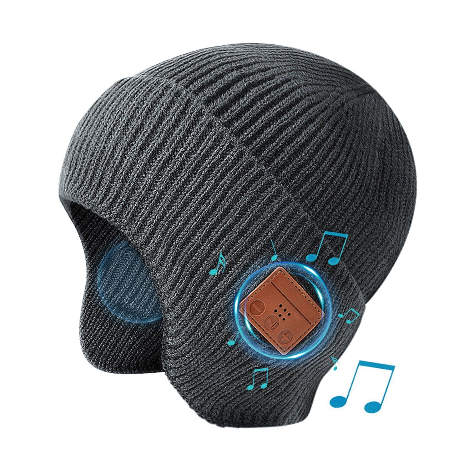 Wireless V5.0 Beanie Hat with Headphones Winter Stylish USB Rechargeable Music Beanie Headset Gift for Music Lovers Men Women Machine Washable