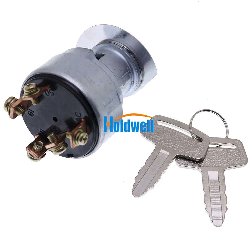 Holdwell Ignition Starter Switch With Key 1E013-63590 183827 for Hyundai 7-Series Skid Steer Loader HSL800-7 HSL850-7