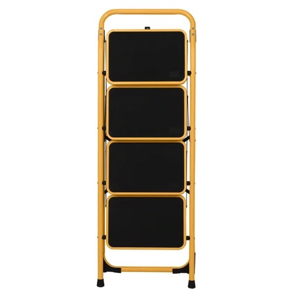 4-Step Ladder, Lightweight Step Stool, 330 lb. Load Capacity, Iron, Yellow