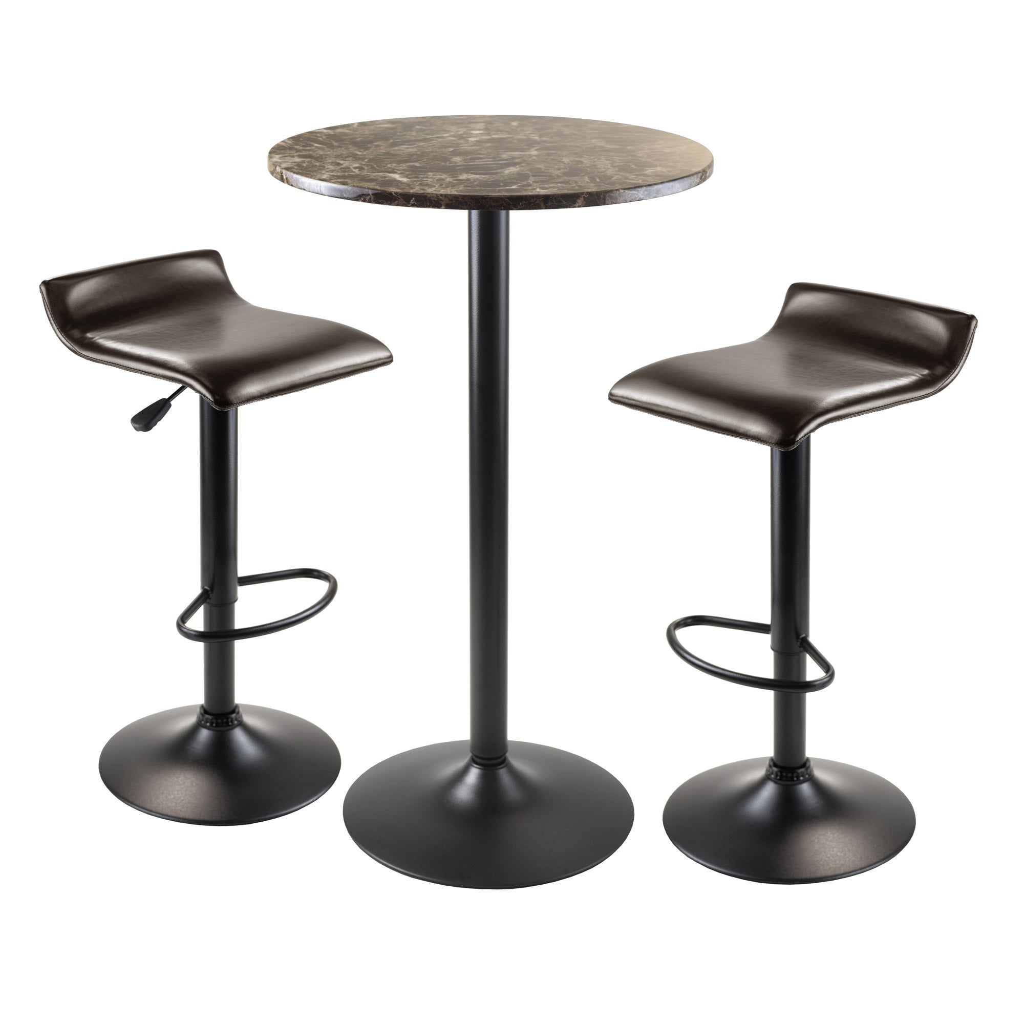 Cora 3pc Round Pub Table with 2 Swivel Stools