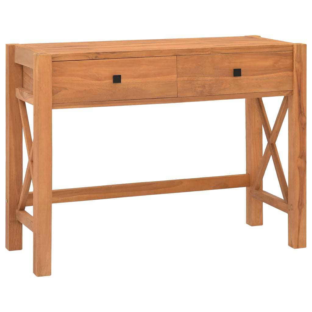 Desk with 2 Drawers 39.4"x15.7"x29.5" Teak Wood