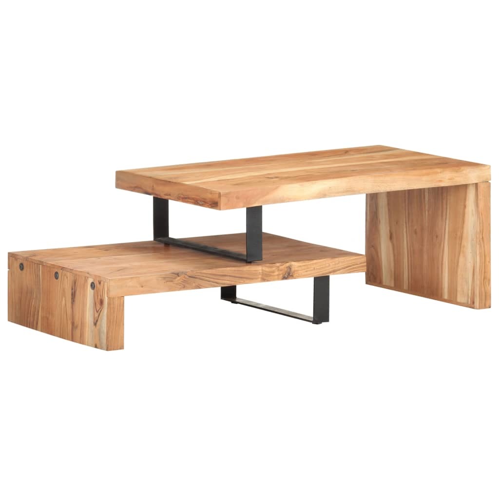 2 Piece Coffee Table Set Solid Acacia Wood