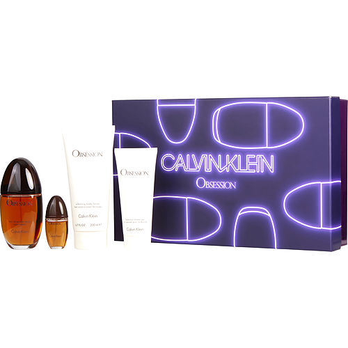 OBSESSION by Calvin Klein EAU DE PARFUM SPRAY 3.4 OZ & BODY LOTION 6.7 OZ & SHOWER GEL 3.4 OZ & EAU DE PARFUM SPRAY .5 OZ MINI