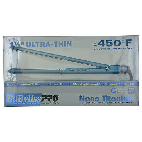 BABYLISS PRO by BaBylissPRO NANO TITANIUM 1 1/2"" ULTRA-THIN FLAT IRON