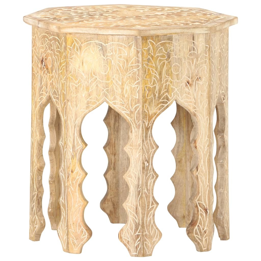 Side Table Ø18.9" Solid Mango Wood