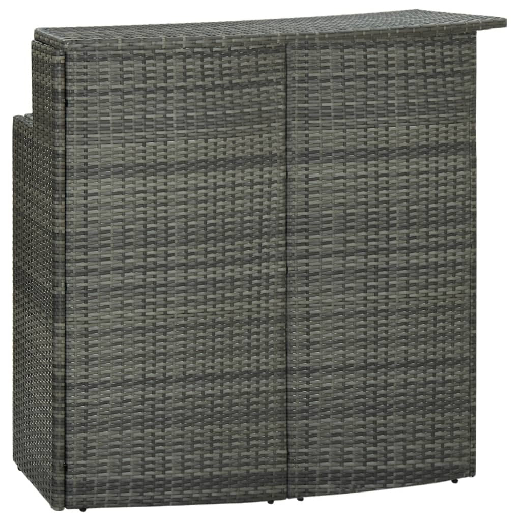 Patio Bar Table Gray 47.2"x21.7"x43.3" Poly Rattan