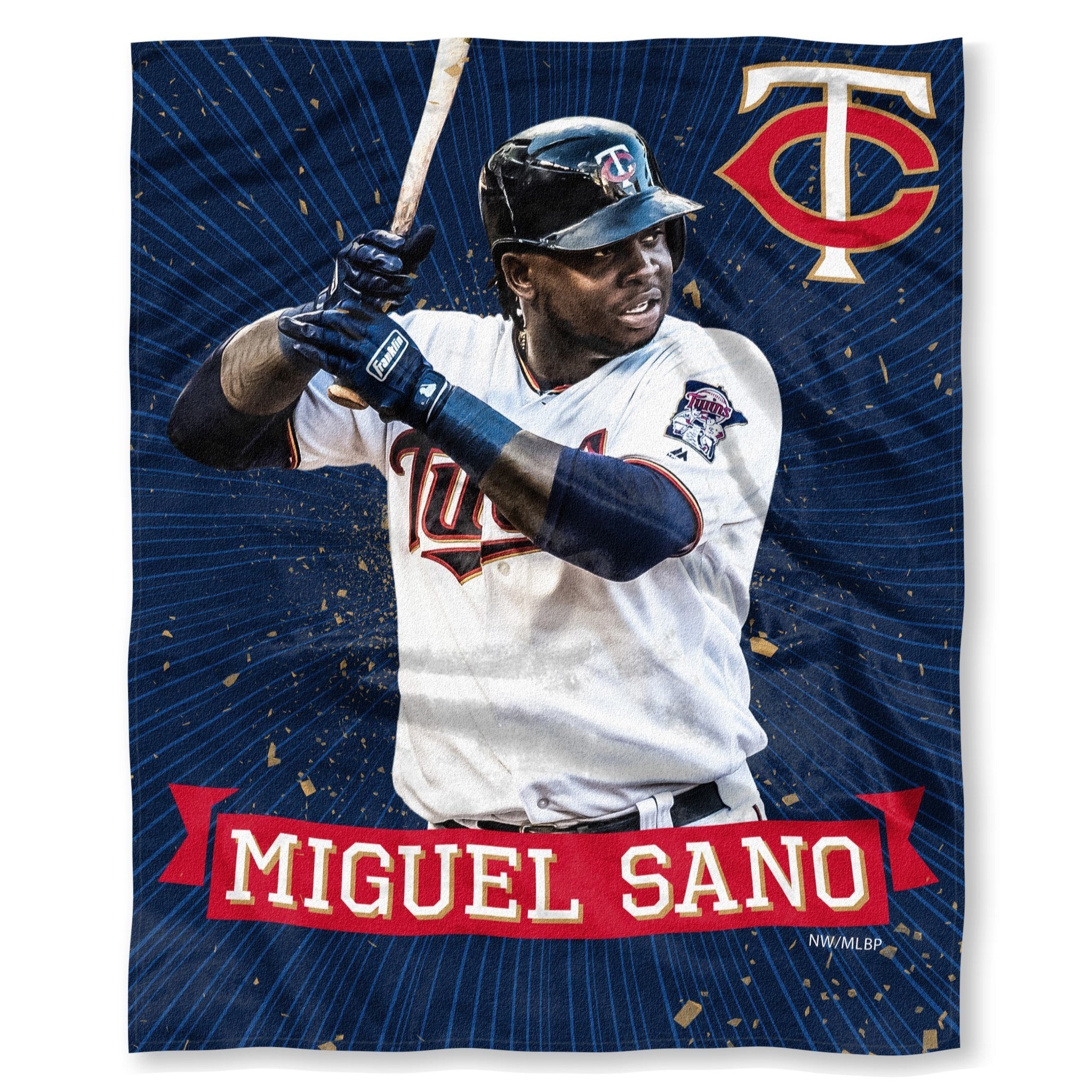 Twins- Miguel Sano OFFICIAL Major League Baseball Players Association; 50"x 60" Players High Definition Silk Touch Throw by The Northwest Company