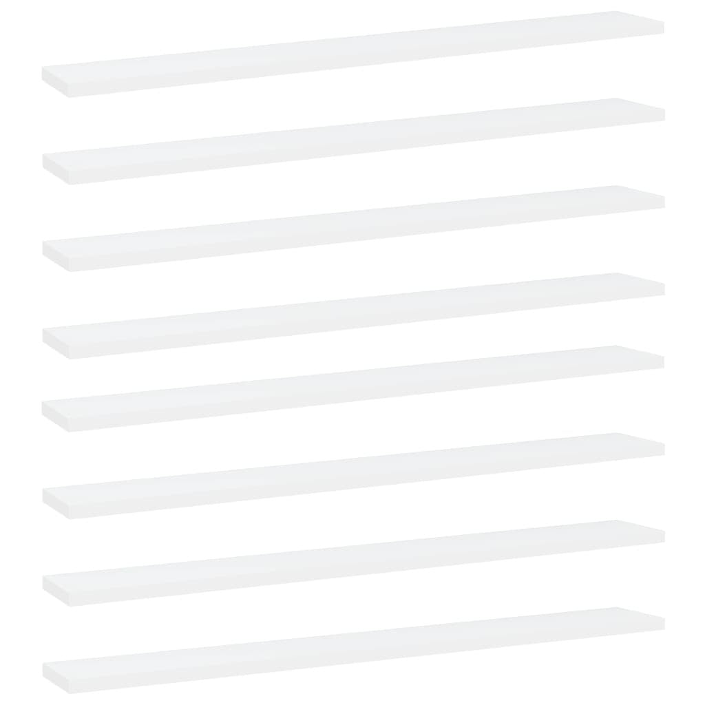 Bookshelf Boards 8 pcs White 31.5"x3.9"x0.6" Engineered Wood