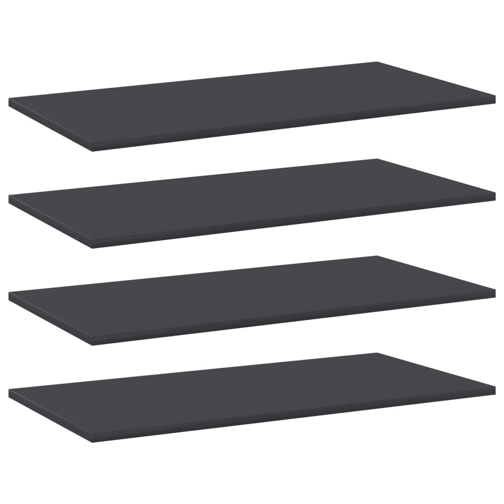 Bookshelf Boards 4 pcs Gray 31.5"x15.7"x0.6" Engineered Wood