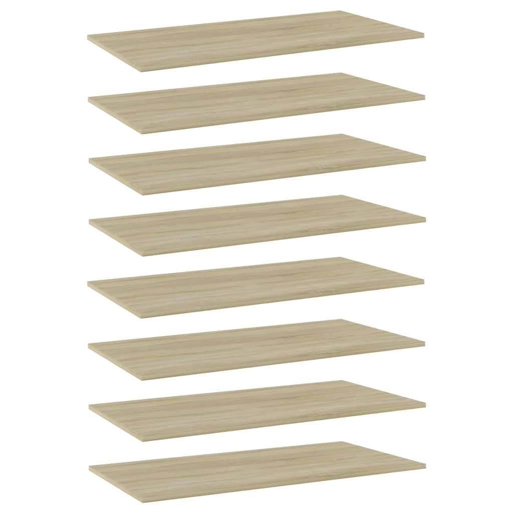 Bookshelf Boards 8 pcs Sonoma Oak 31.5"x7.9"x0.6" Engineered Wood