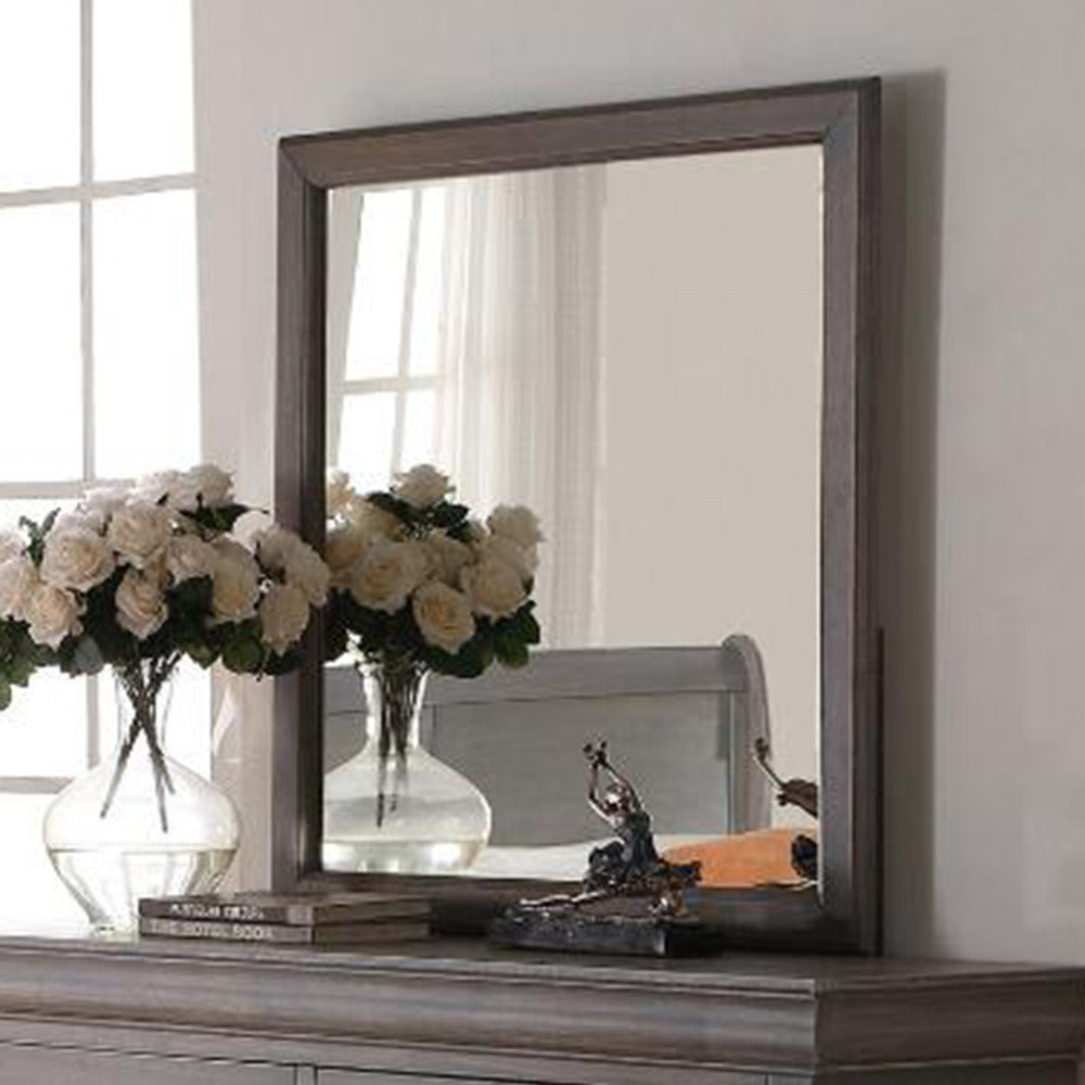 Louis Philippe III Mirror in Antique Gray