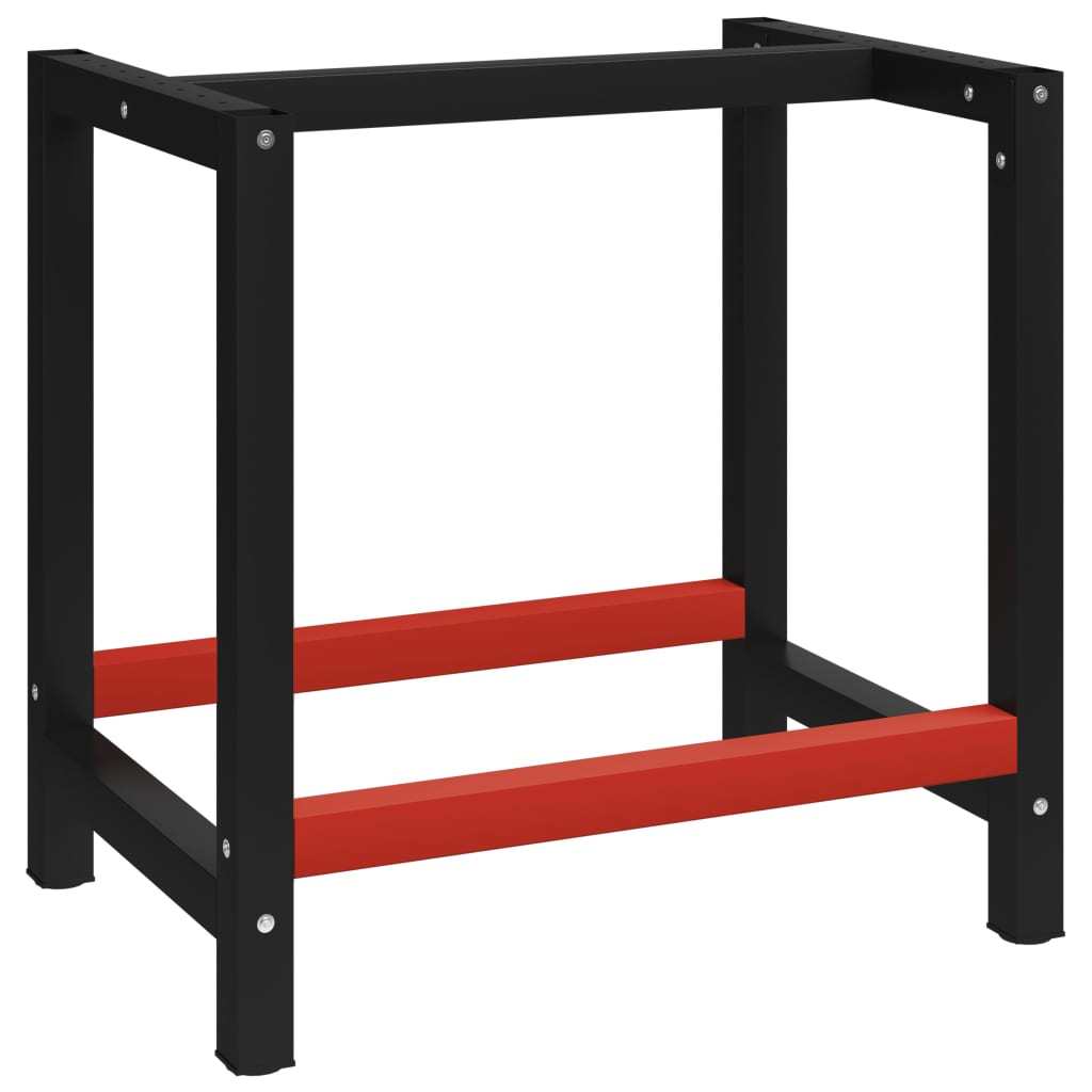 Work Bench Frame Metal 31.5"x22.4"x31.1" Black and Red