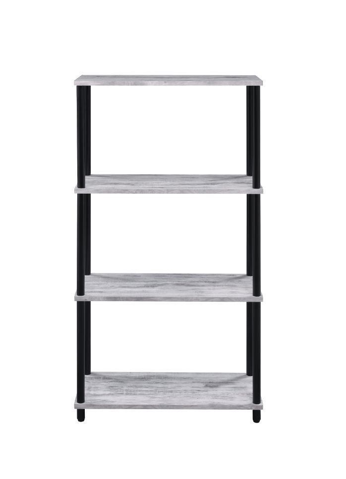 Nypho Bookshelf; Antique White & Black Finish