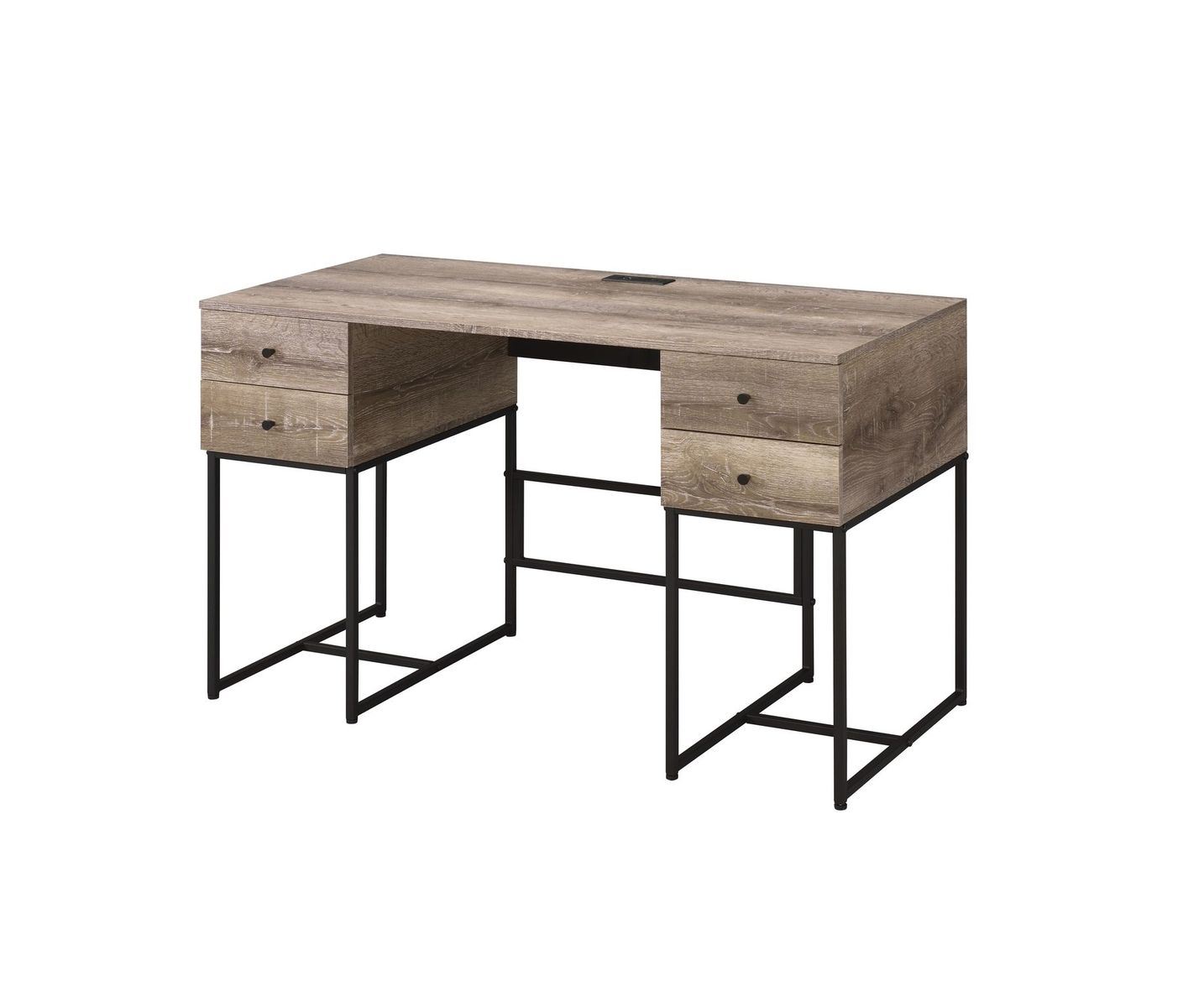 Desirre Desk; Rustic Oak & Black YJ