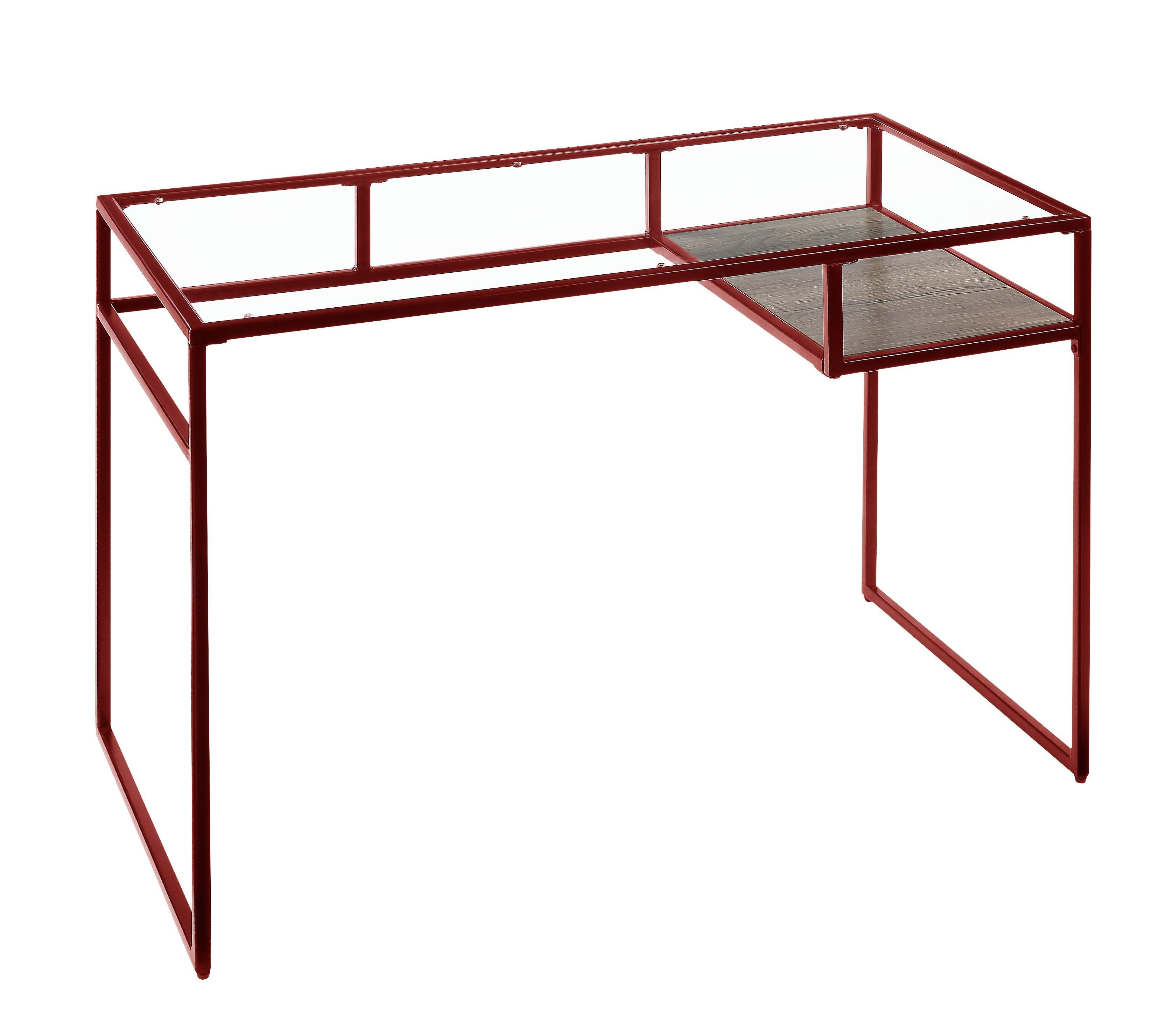 Yasin Desk; Red & Glass YJ