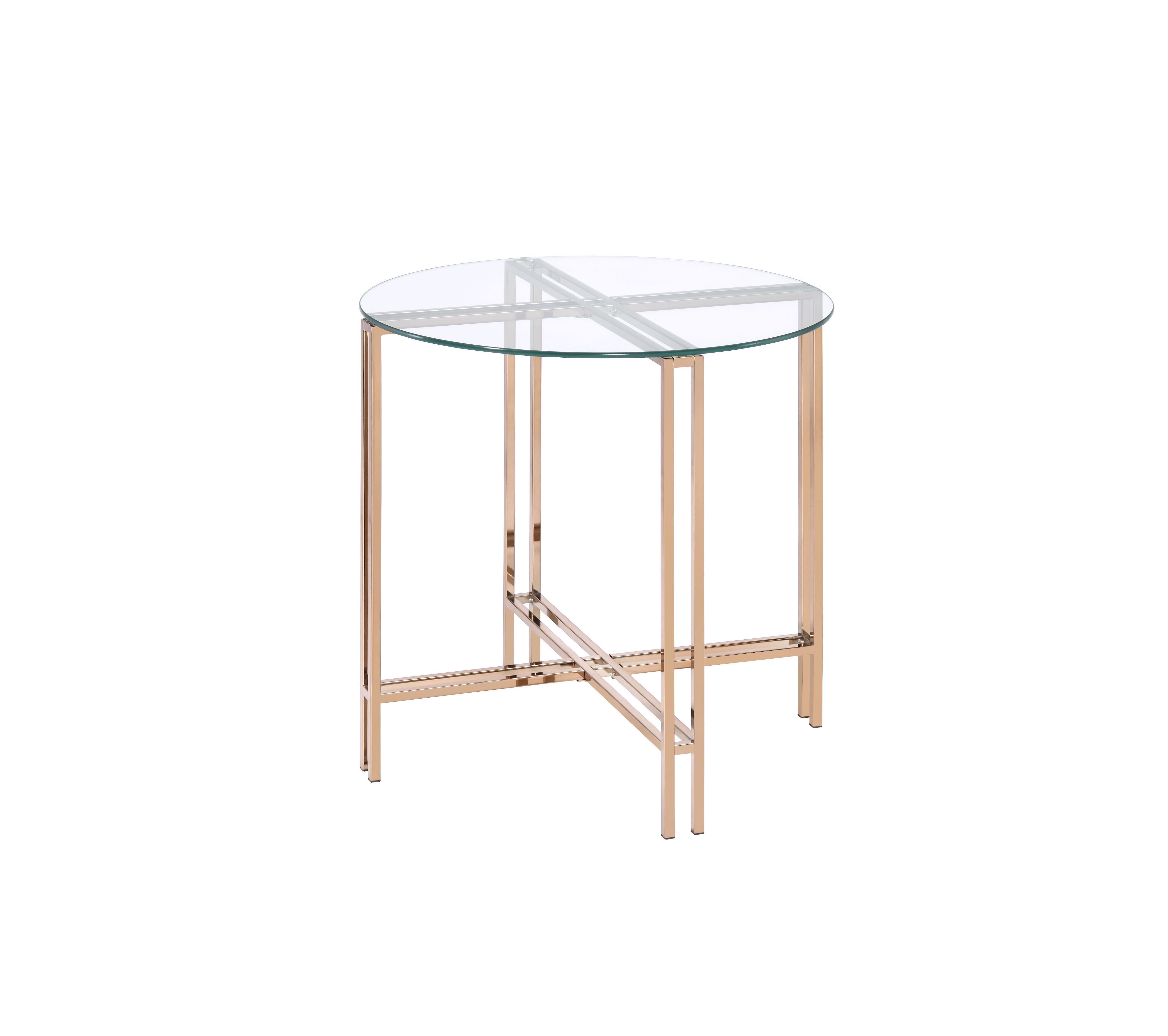 Veises End Table; Champagne