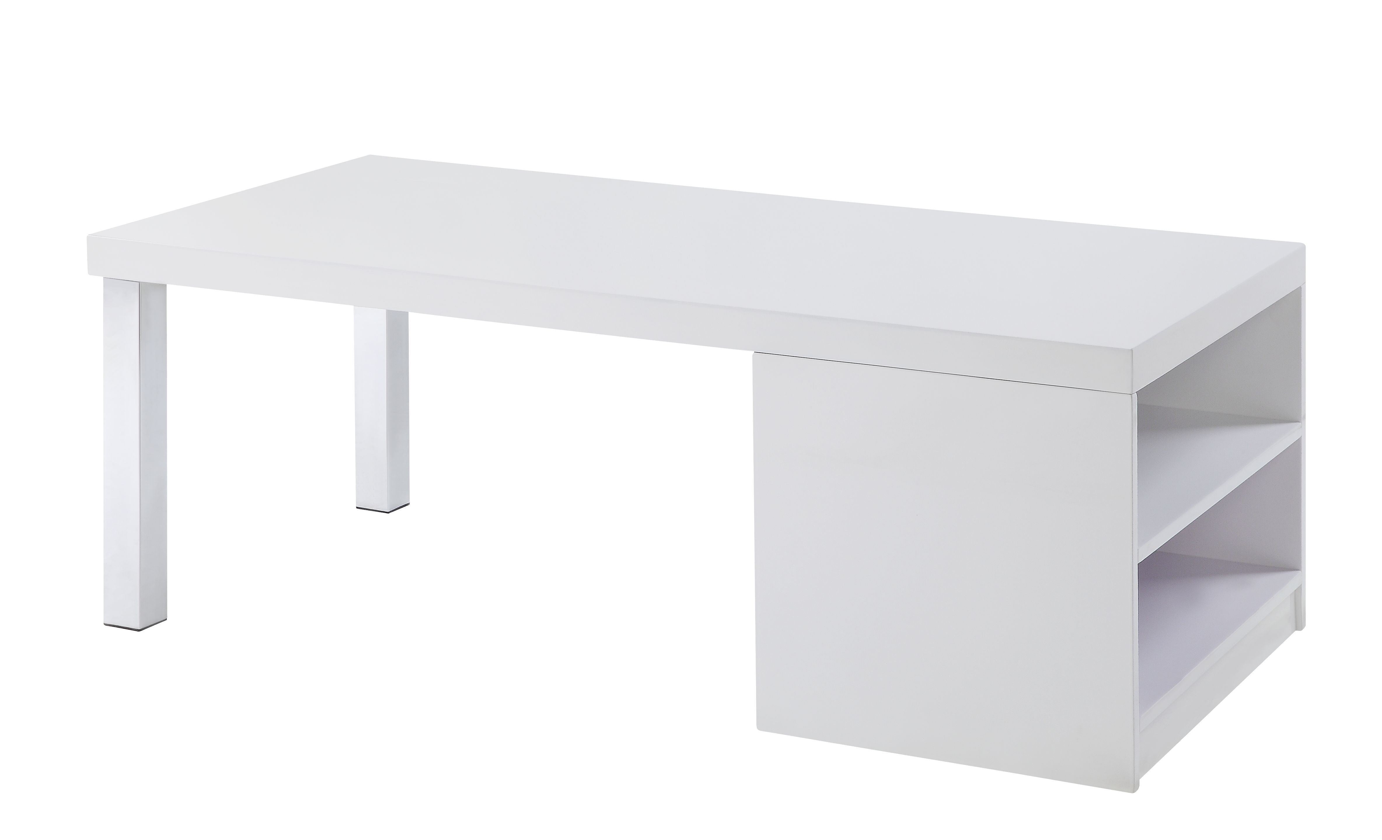 Harta Coffee Table; White High Gloss & Chrome