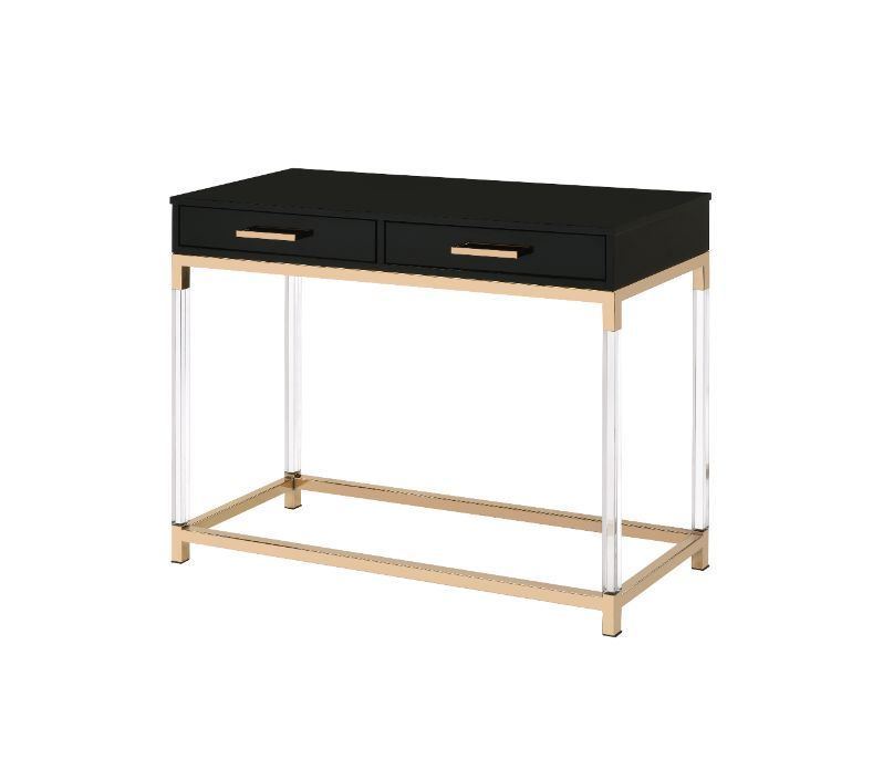 Adiel Console Table; Black & Gold Finish