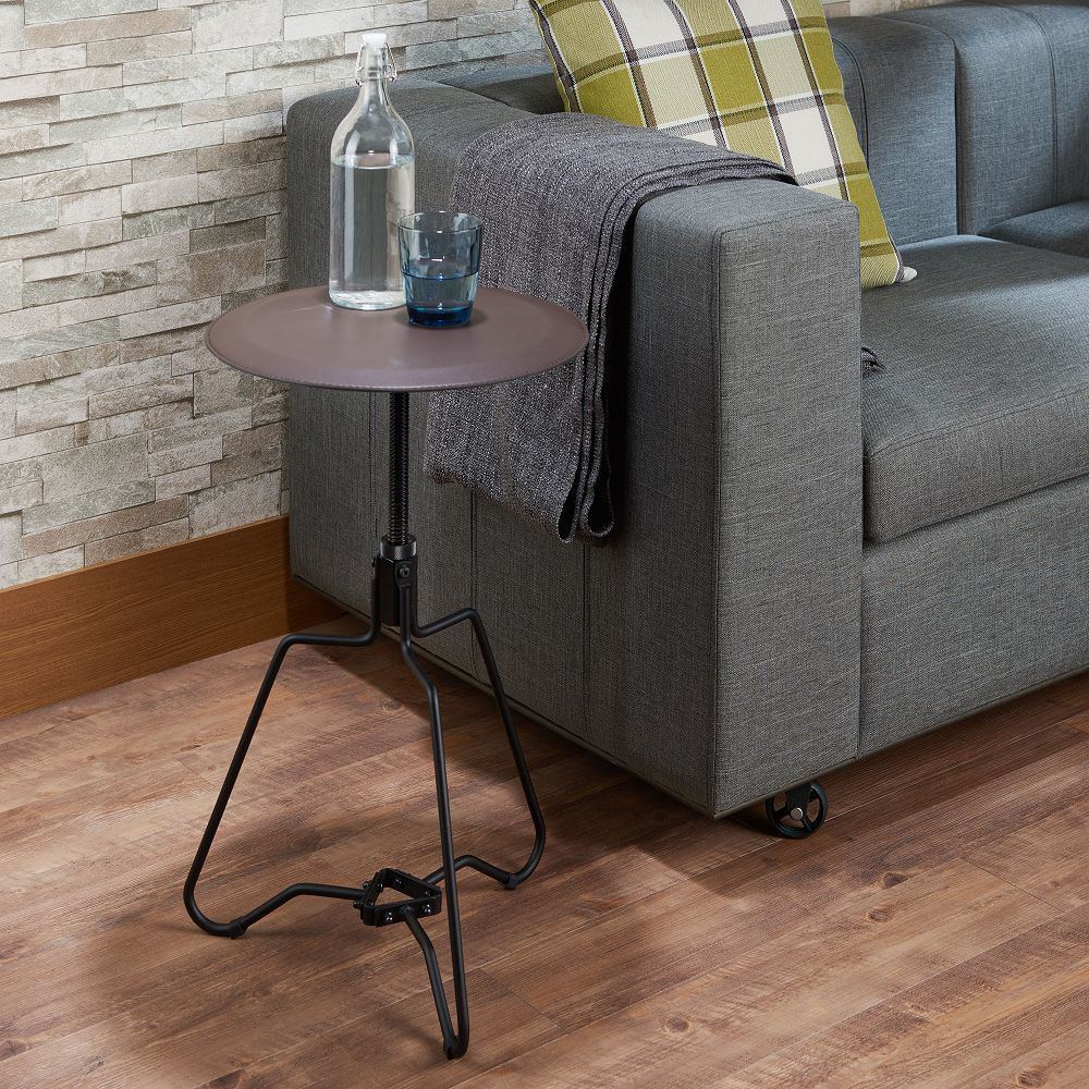 Sada End Table in Espresso & Sandy Black