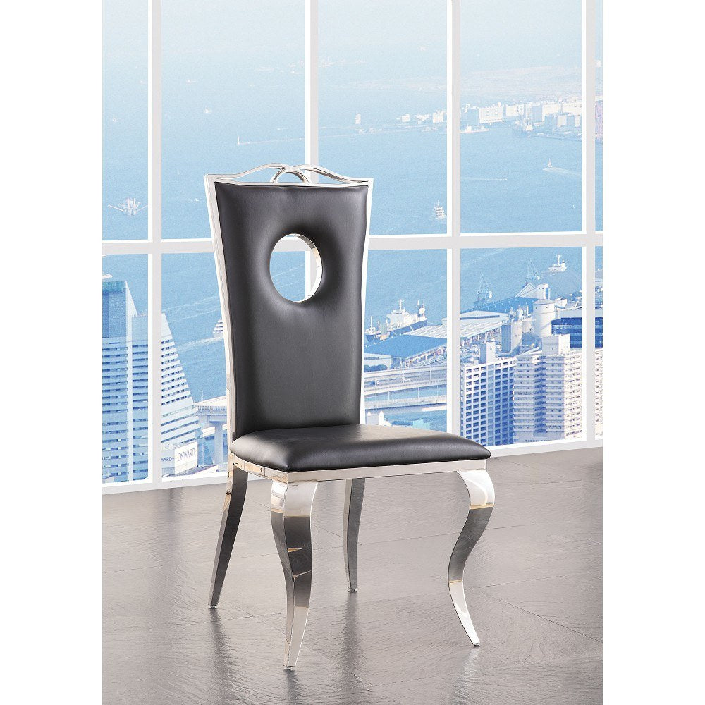 Cyrene Side Chair (Set-2) in PU & Stainless Steel