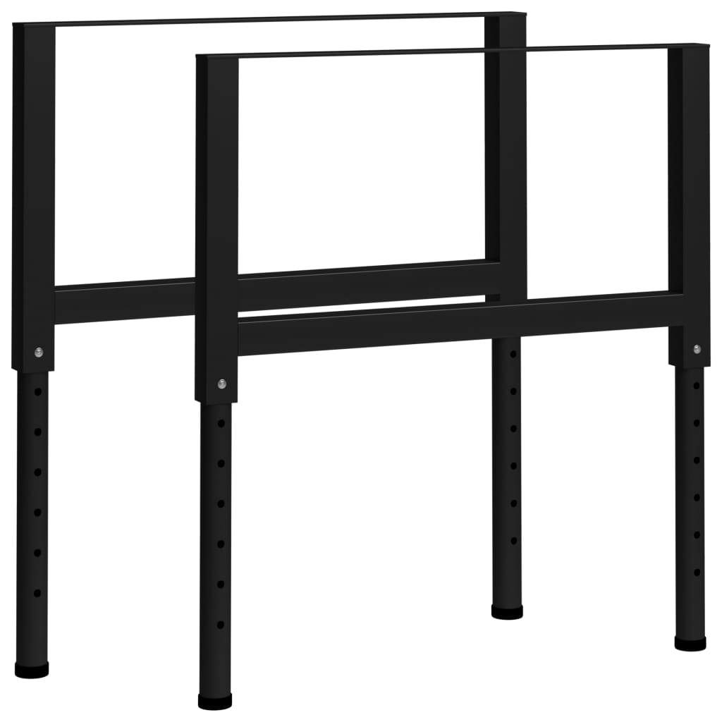 Adjustable Work Bench Frames 2 pcs Metal 33.5"x(27.2"-37.6") Black