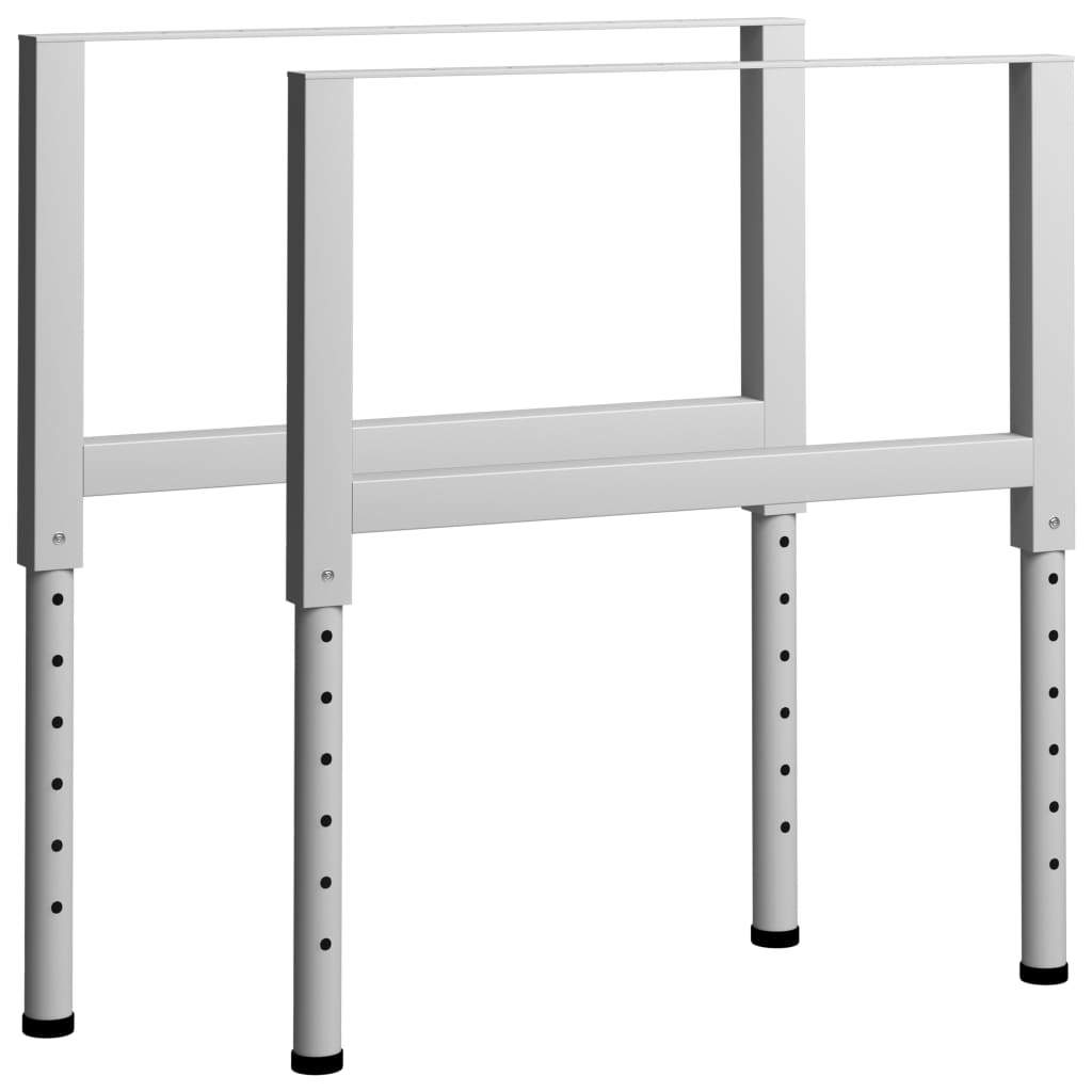 Adjustable Work Bench Frames 2 pcs Metal 33.5"x(27.2"-37.6") Gray