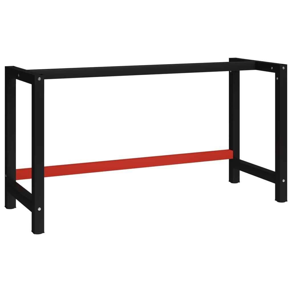 Work Bench Frame Metal 59.1"x22.4"x31.1" Black and Red