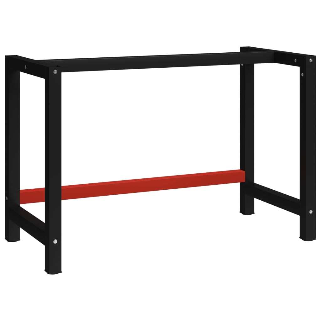 Work Bench Frame Metal 47.2"x22.4"x31.1" Black and Red