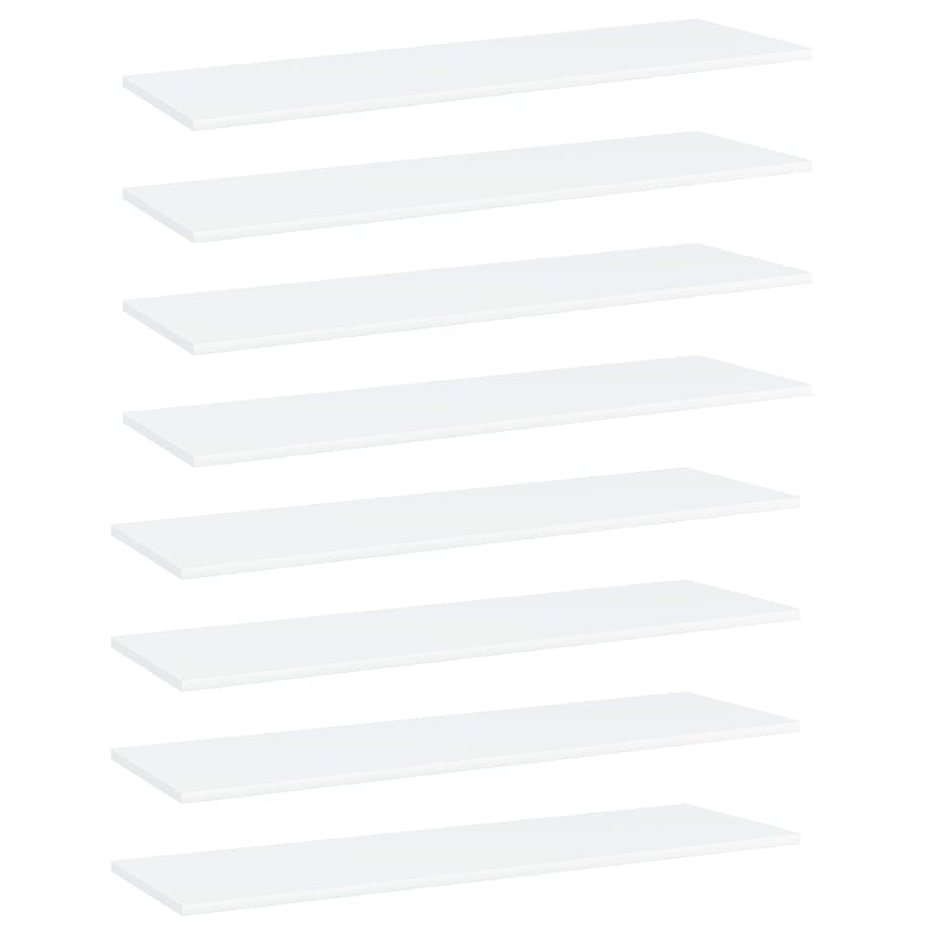 Bookshelf Boards 8 pcs White 39.4"x11.8"x0.6" Engineered Wood