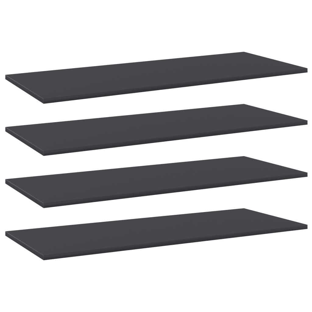 Bookshelf Boards 4 pcs Gray 39.4"x15.7"x0.6" Engineered Wood