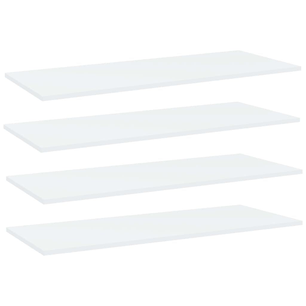 Bookshelf Boards 4 pcs White 39.4"x15.7"x0.6" Engineered Wood