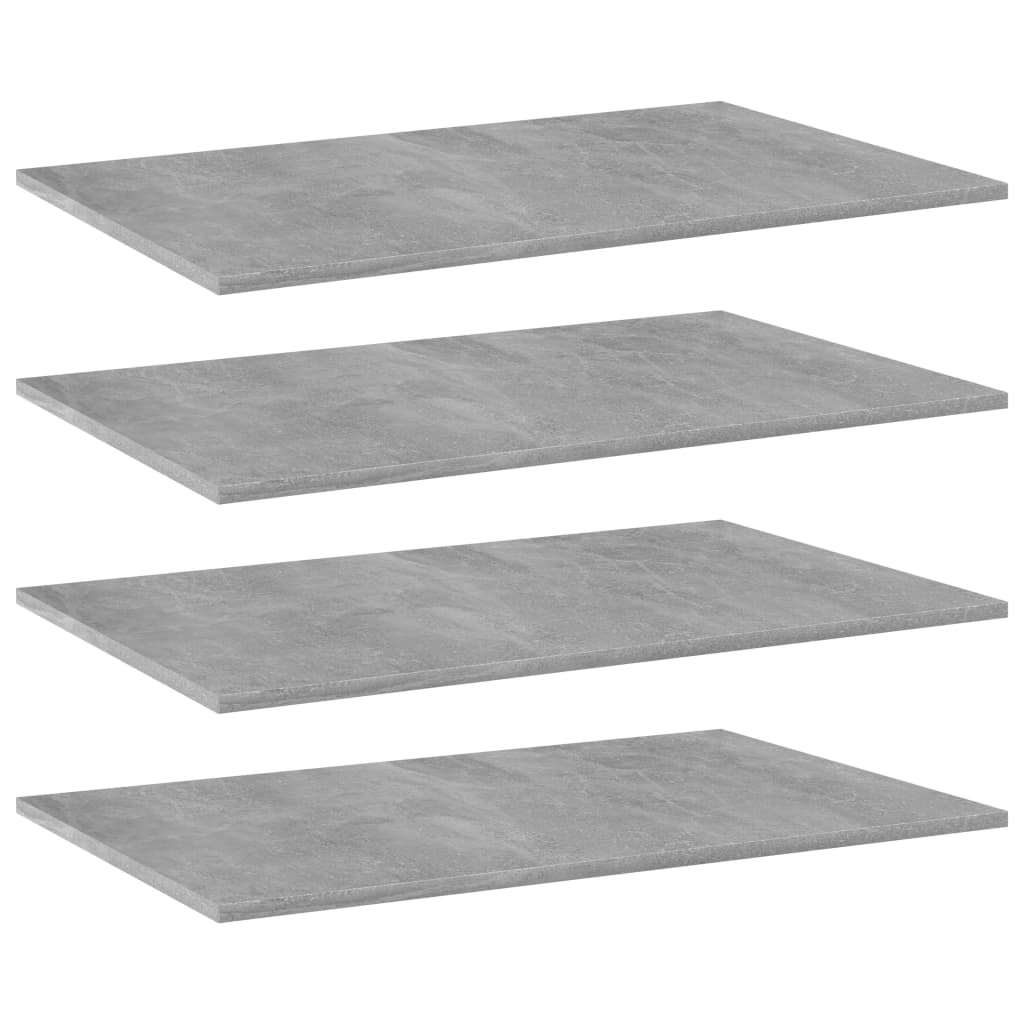 Bookshelf Boards 4 pcs Concrete Gray 31.5"x19.7"x0.6" Engineered Wood