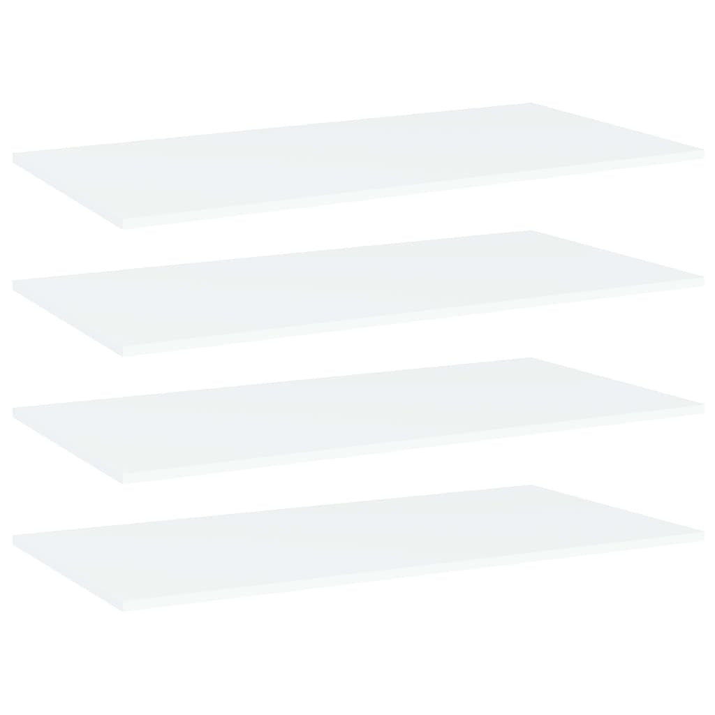 Bookshelf Boards 4 pcs White 39.4"x19.7"x0.6" Engineered Wood