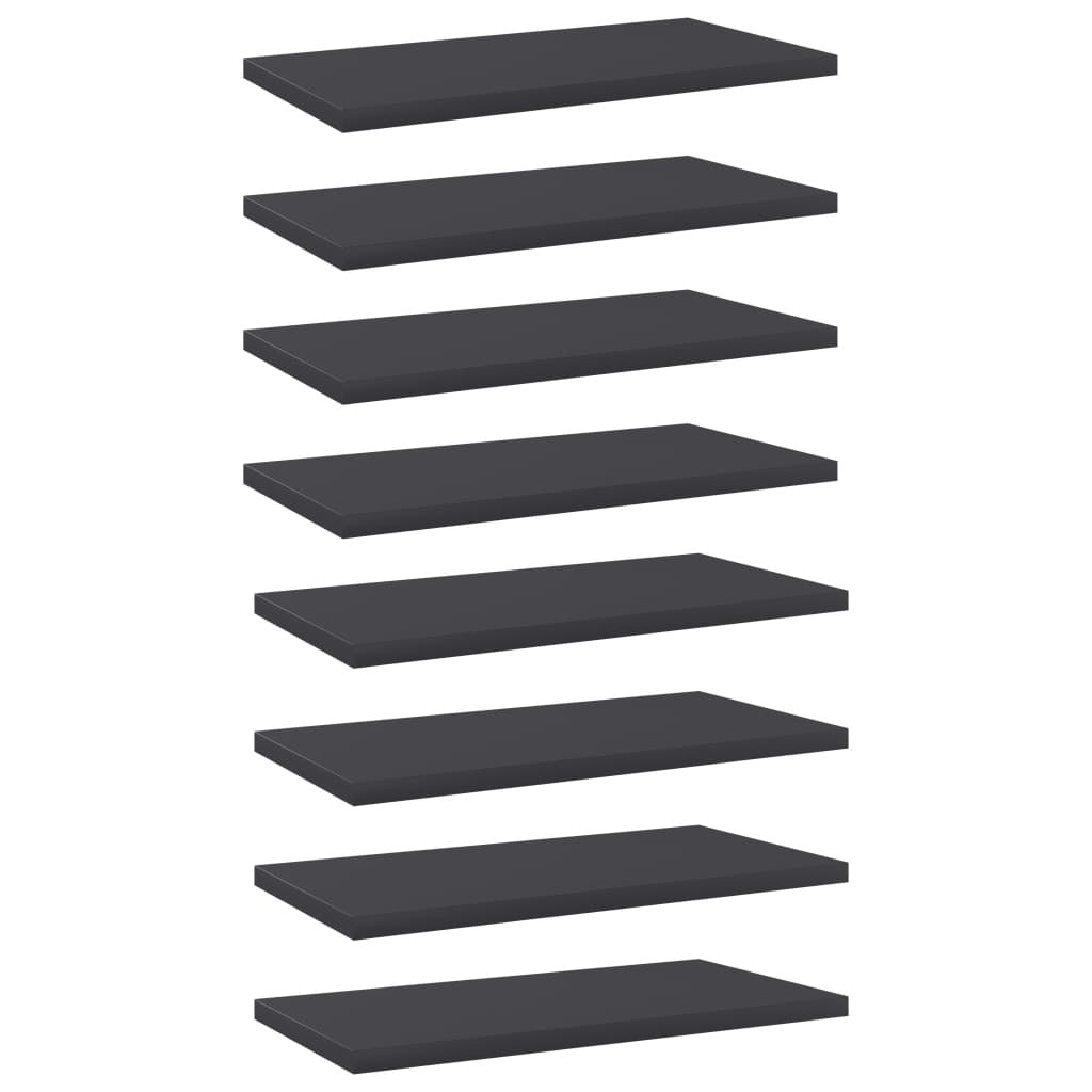 Bookshelf Boards 8 pcs Gray 15.7"x7.9"x0.6" Engineered Wood