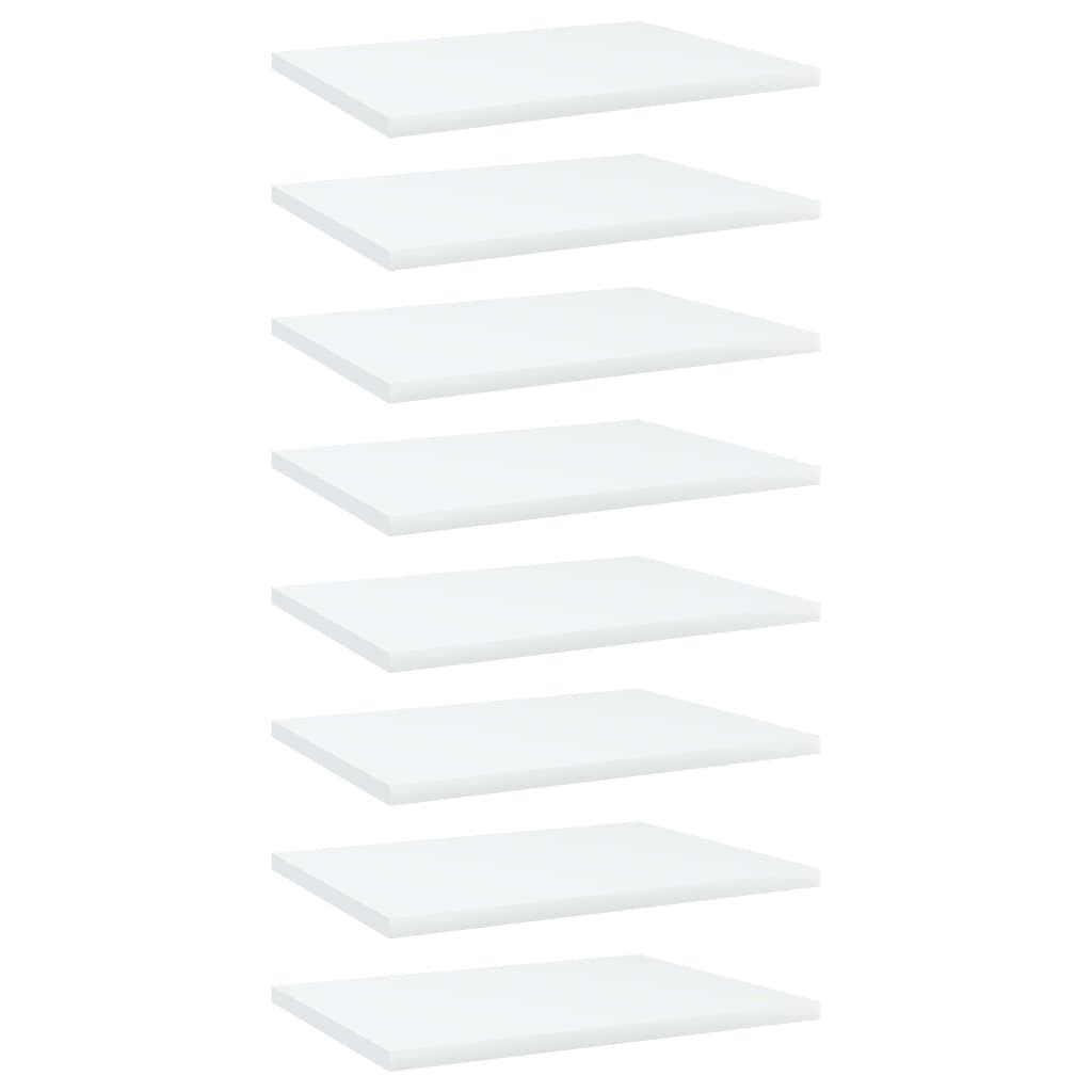 Bookshelf Boards 8 pcs White 15.7"x11.8"x0.6" Engineered Wood