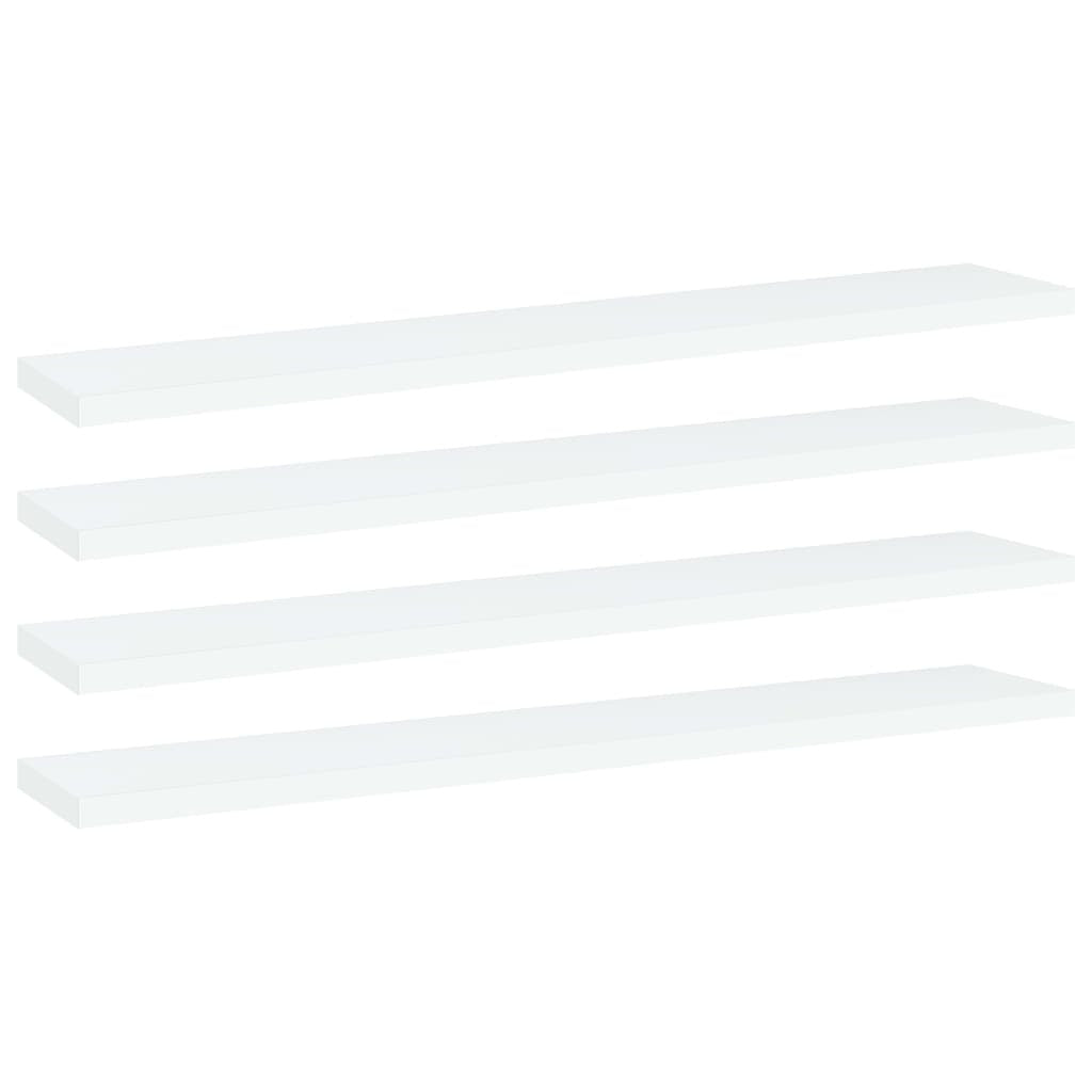 Bookshelf Boards 4 pcs White 23.6"x3.9"x0.6" Engineered Wood