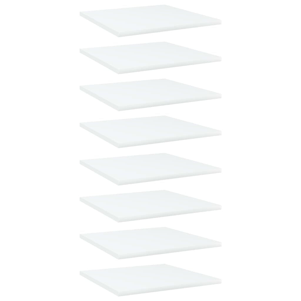Bookshelf Boards 8 pcs White 15.7"x15.7"x0.6" Engineered Wood