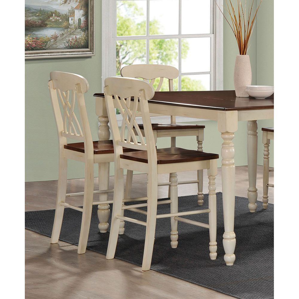 Dylan Counter Height Chair (Set-2) in Buttermilk & Oak