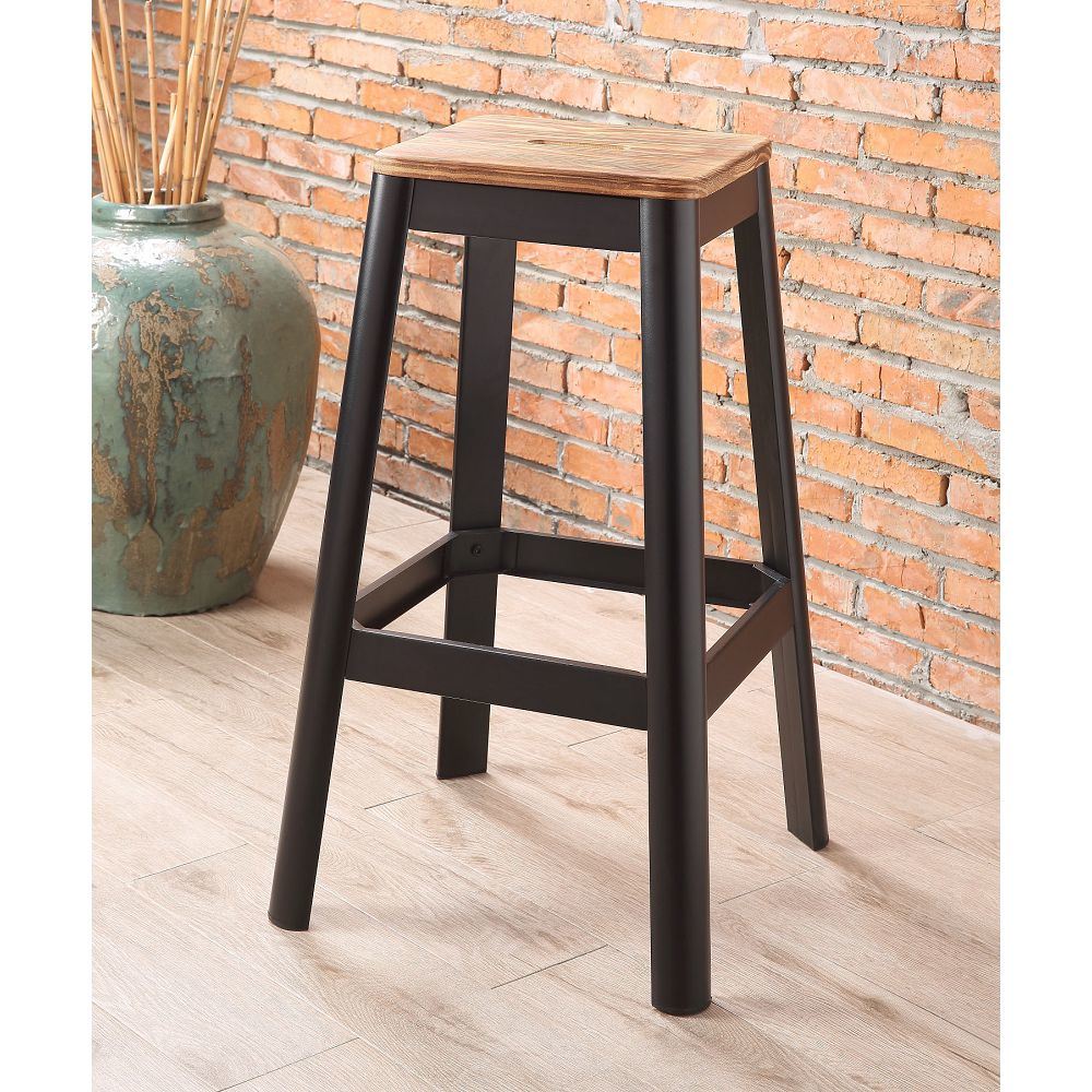 Jacotte Bar Stool (1Pc) in Natural & Black YJ