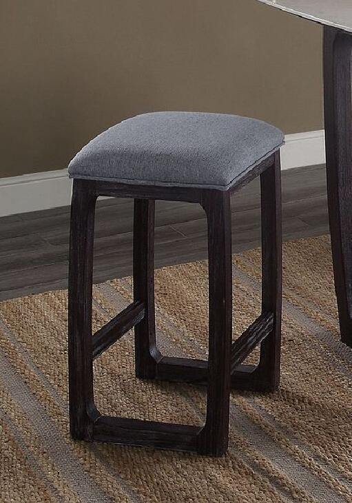 Razo Counter Height Stool (1Pc); Fabric & Weathered Espresso