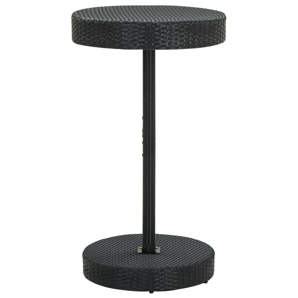 Patio Table Black 23.8"x41.7" Poly Rattan