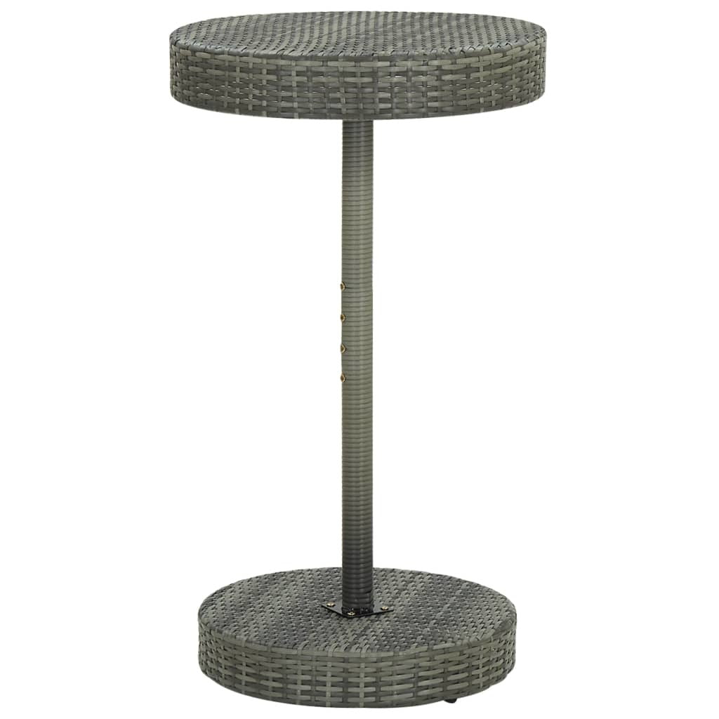 Patio Table Gray 23.8"x41.7" Poly Rattan