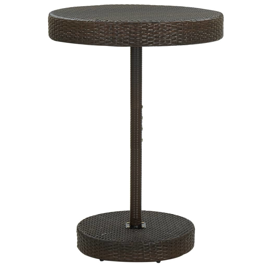 Patio Table Brown 29.7"x41.7" Poly Rattan