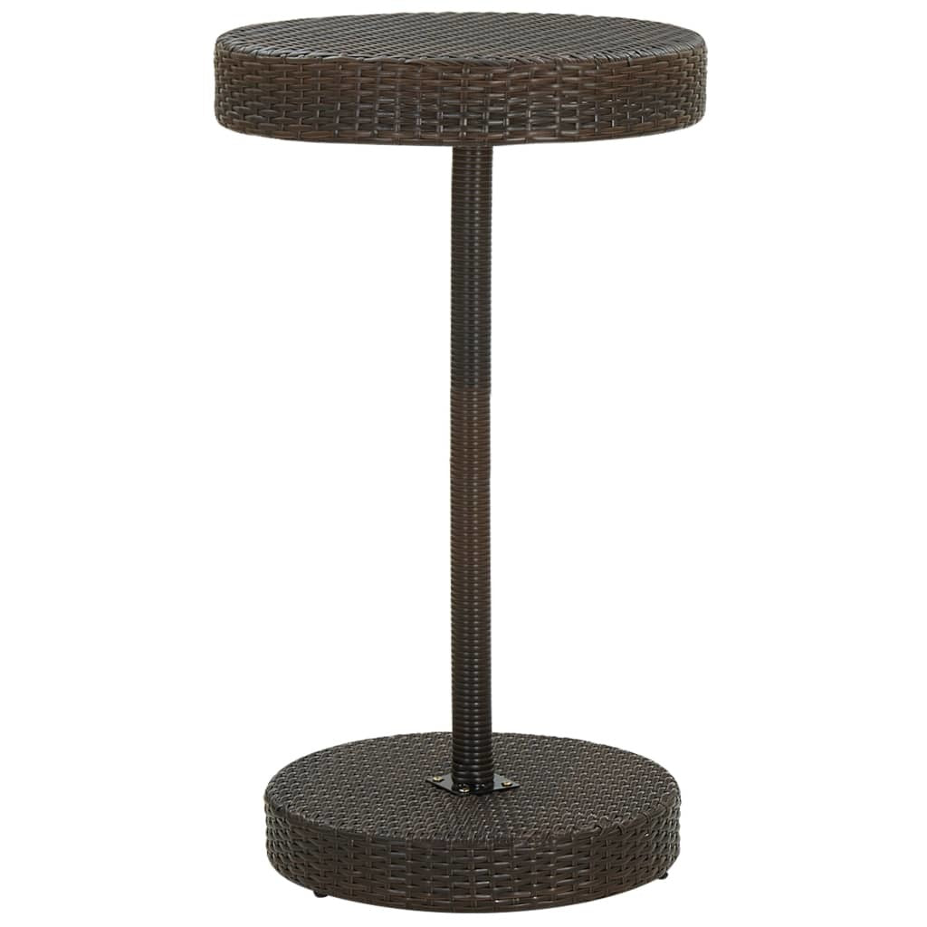 Patio Table Brown 23.8"x41.7" Poly Rattan