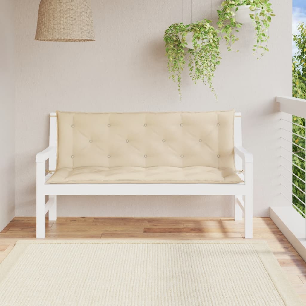 Garden Bench Cushions 2pcs Beige 59.1"x19.7"x2.8" Oxford Fabric