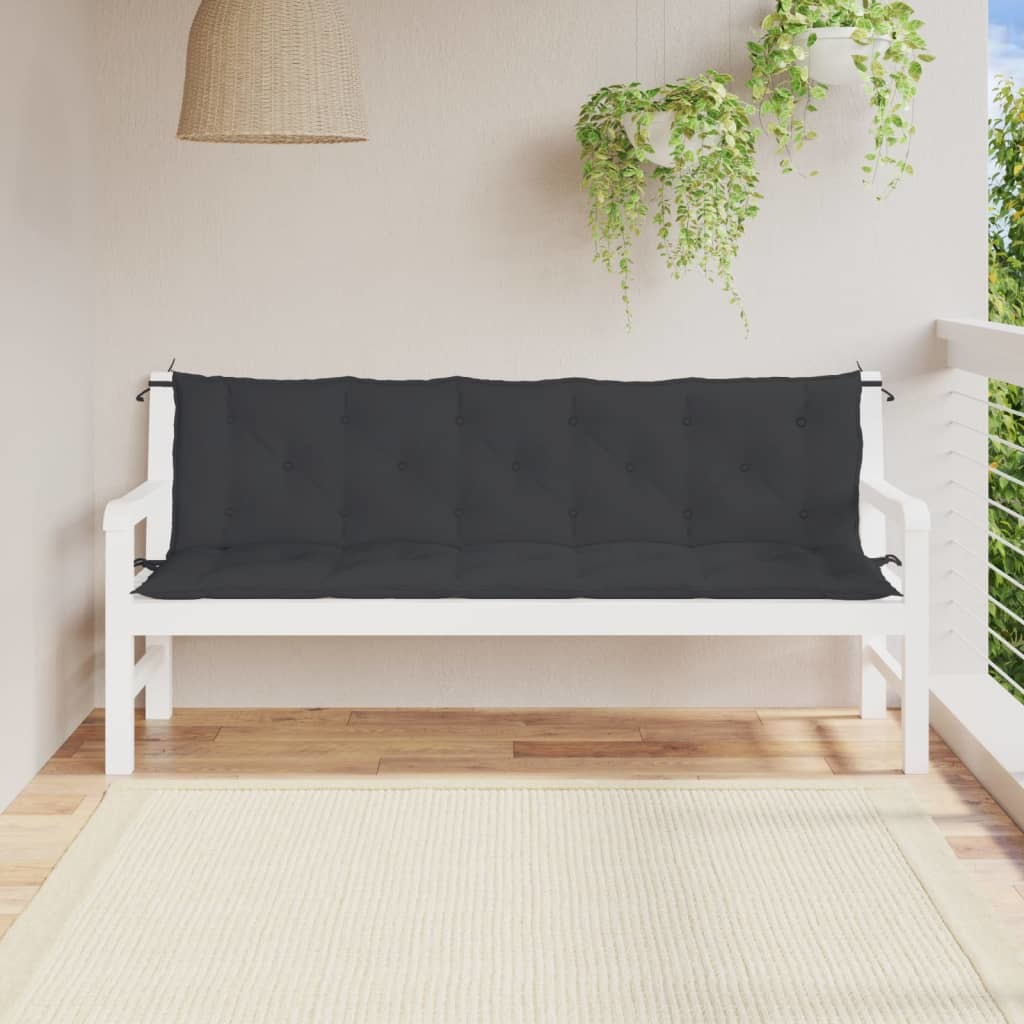 Garden Bench Cushions 2pcs Black 70.9"x19.7"x2.8" Oxford Fabric