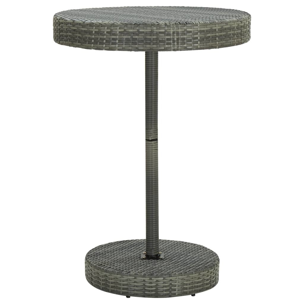 Patio Table Gray 29.7"x41.7" Poly Rattan