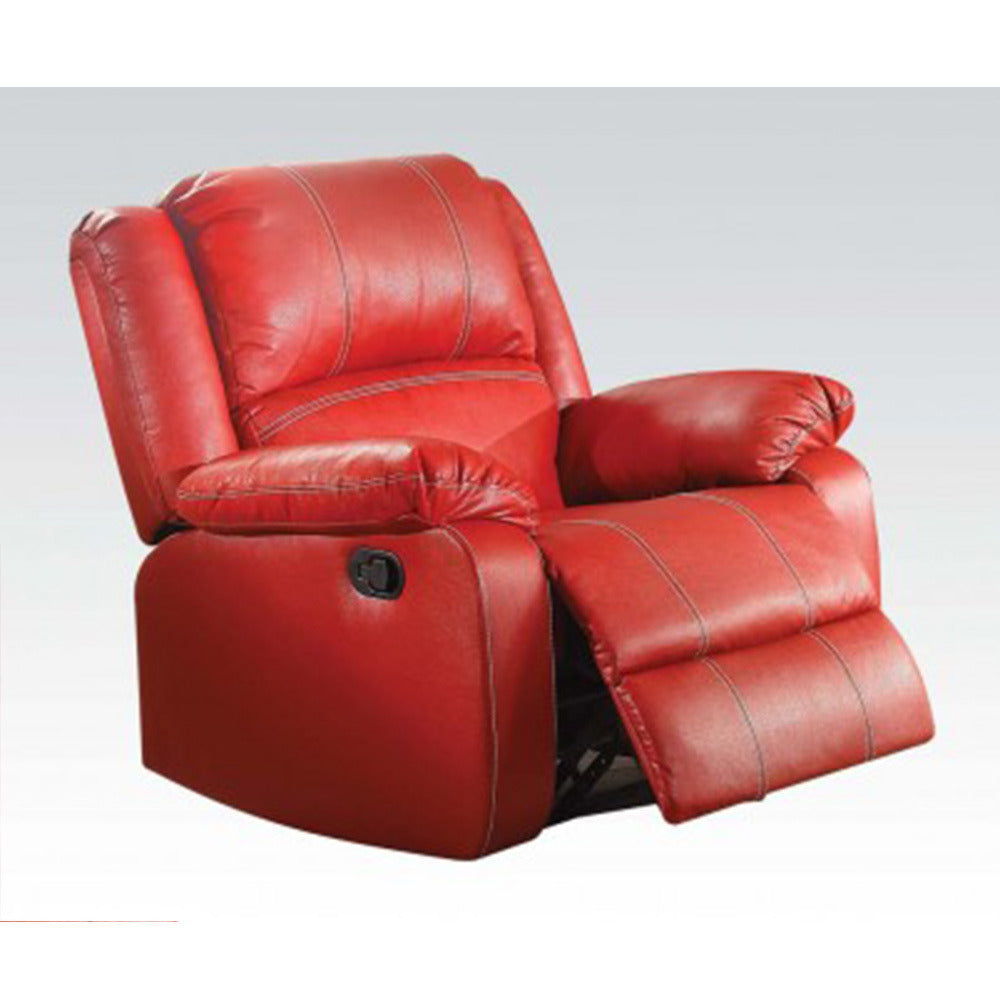 Zuriel Rocker Recliner (Motion) in Red PU