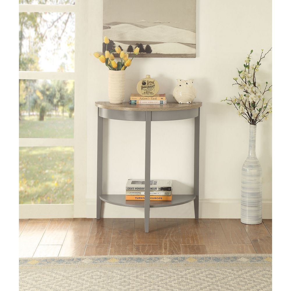 Justino Console Table in Gray Oak & Gray